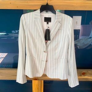 Banana Republic - Sage and white striped blazer.